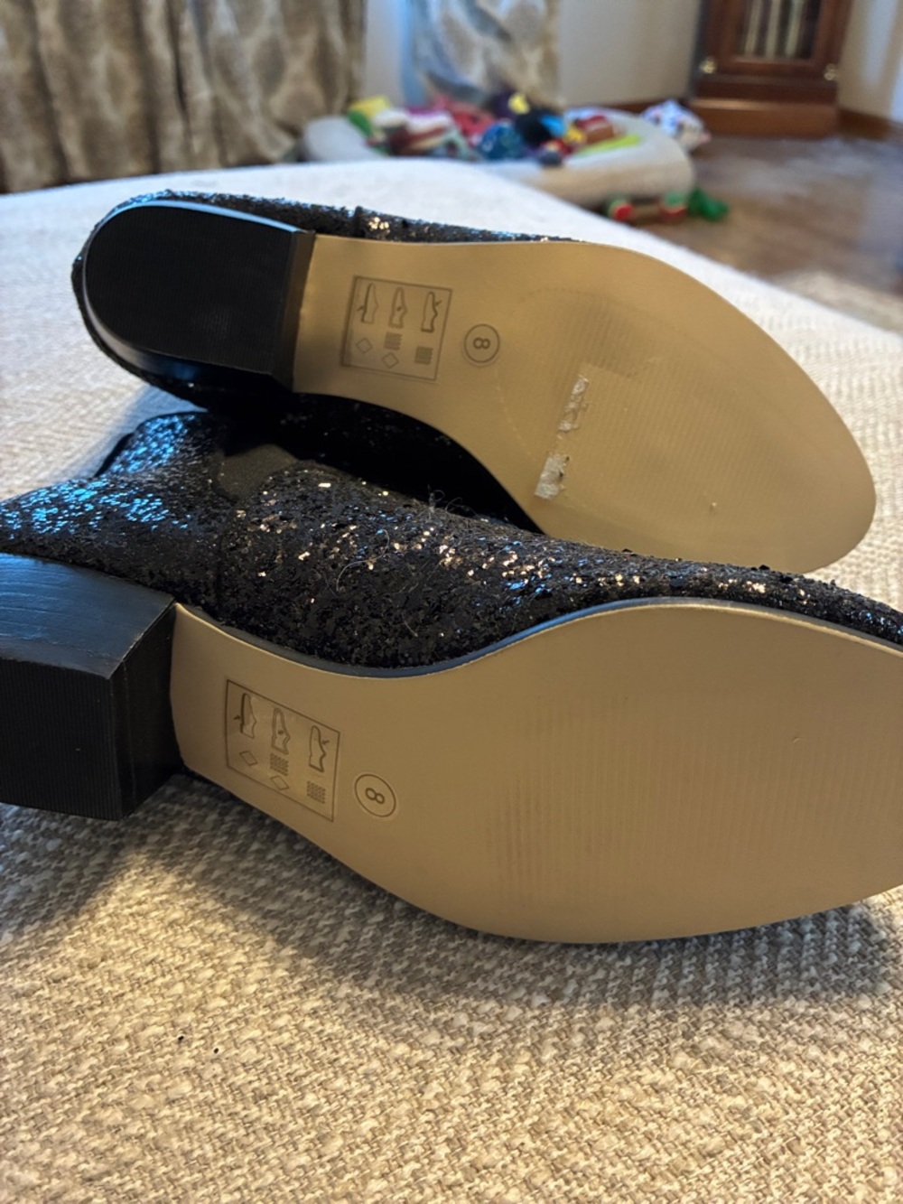 Sole Society Black Glitter Ankle Booties - Picture 2 of 2